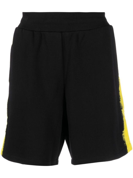 Black Paint Spray Track Shorts