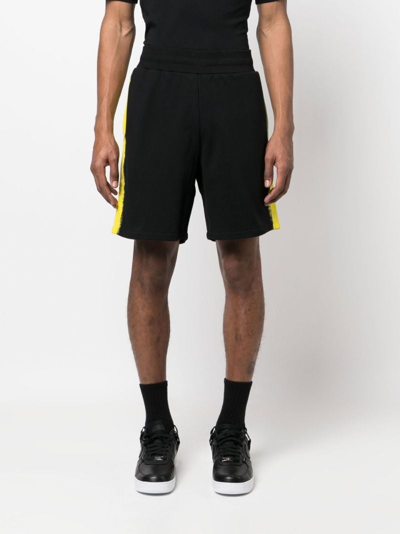 Black Paint Spray Track Shorts