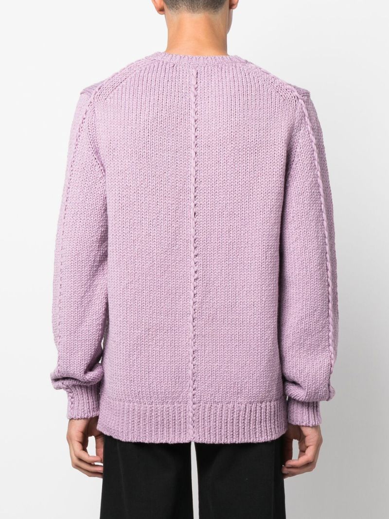 Pink Seamed Knit Sweater