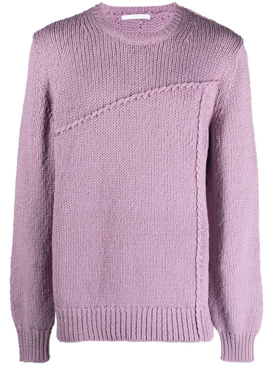 Pink Seamed Knit Sweater