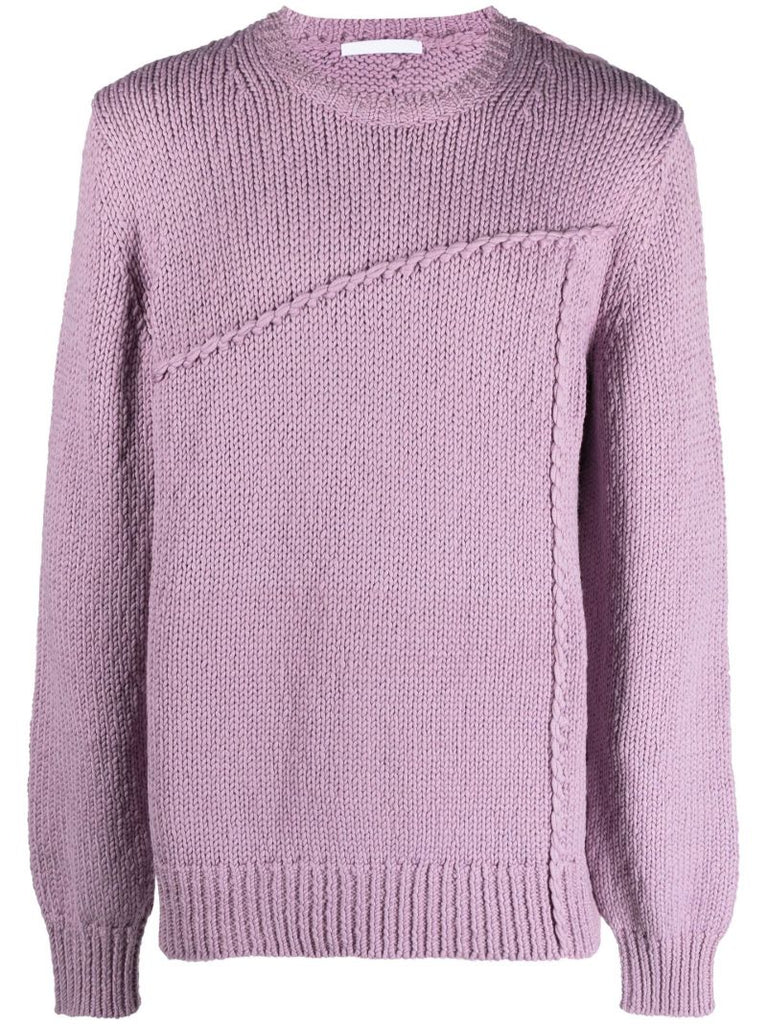 Pink Seamed Knit Sweater