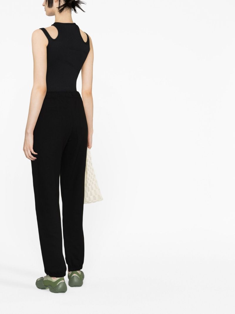 Black Graphic Print Track Pants