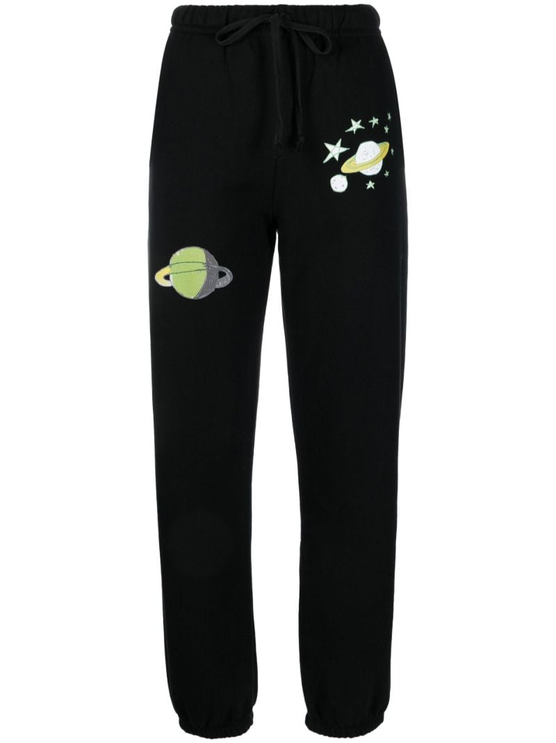 Black Graphic Print Track Pants