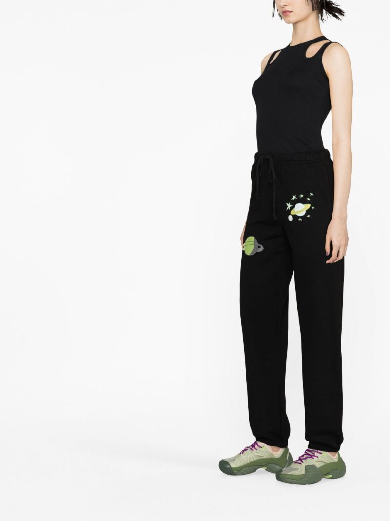 Black Graphic Print Track Pants