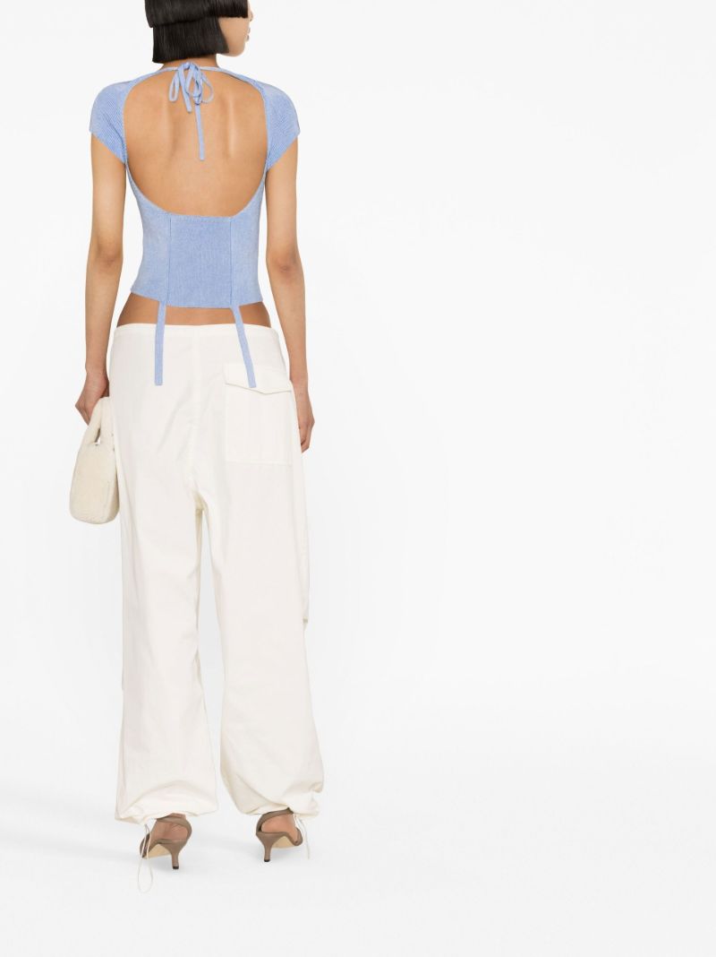 Blue Open Back T-shirt