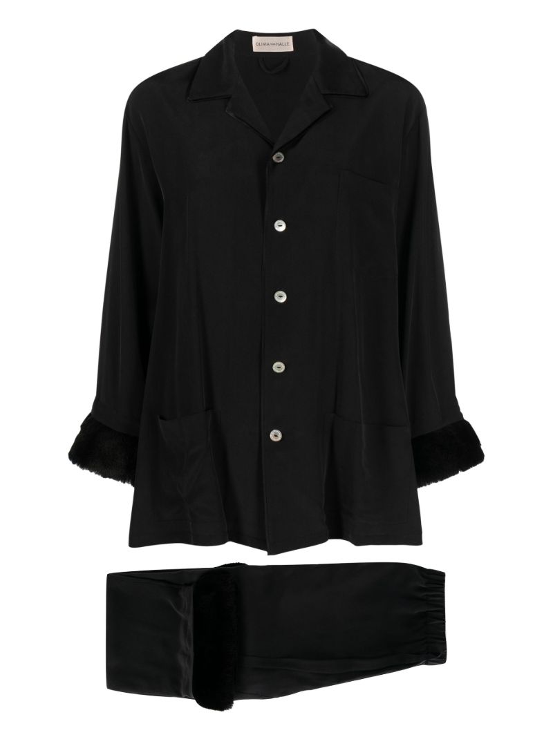 Navy Casablanca Riri Silk Satin Pyjamas