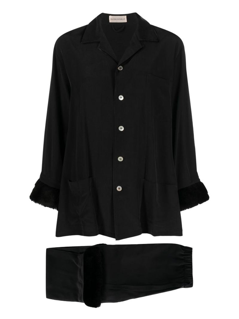 Navy Casablanca Riri Silk Satin Pyjamas