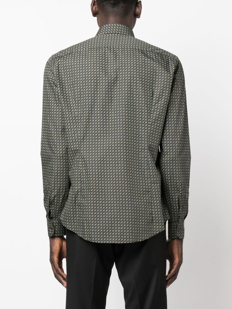Green Gancini Print Cotton Shirt