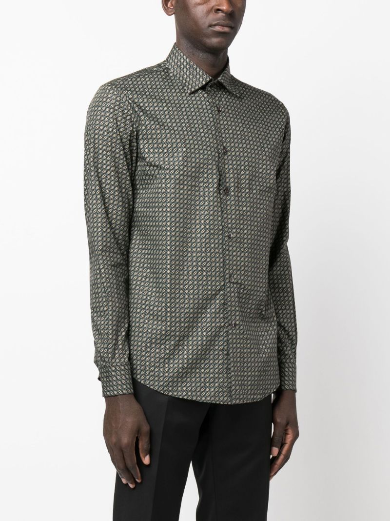 Green Gancini Print Cotton Shirt