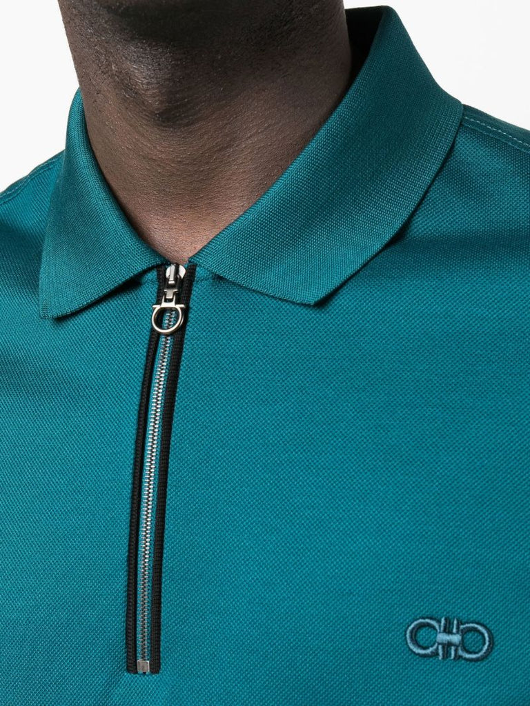 Green  Gancini Cotton Polo Shirt