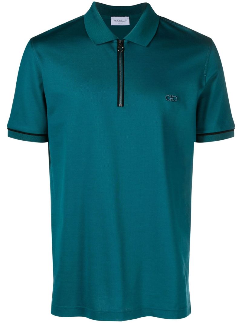 Green  Gancini Cotton Polo Shirt