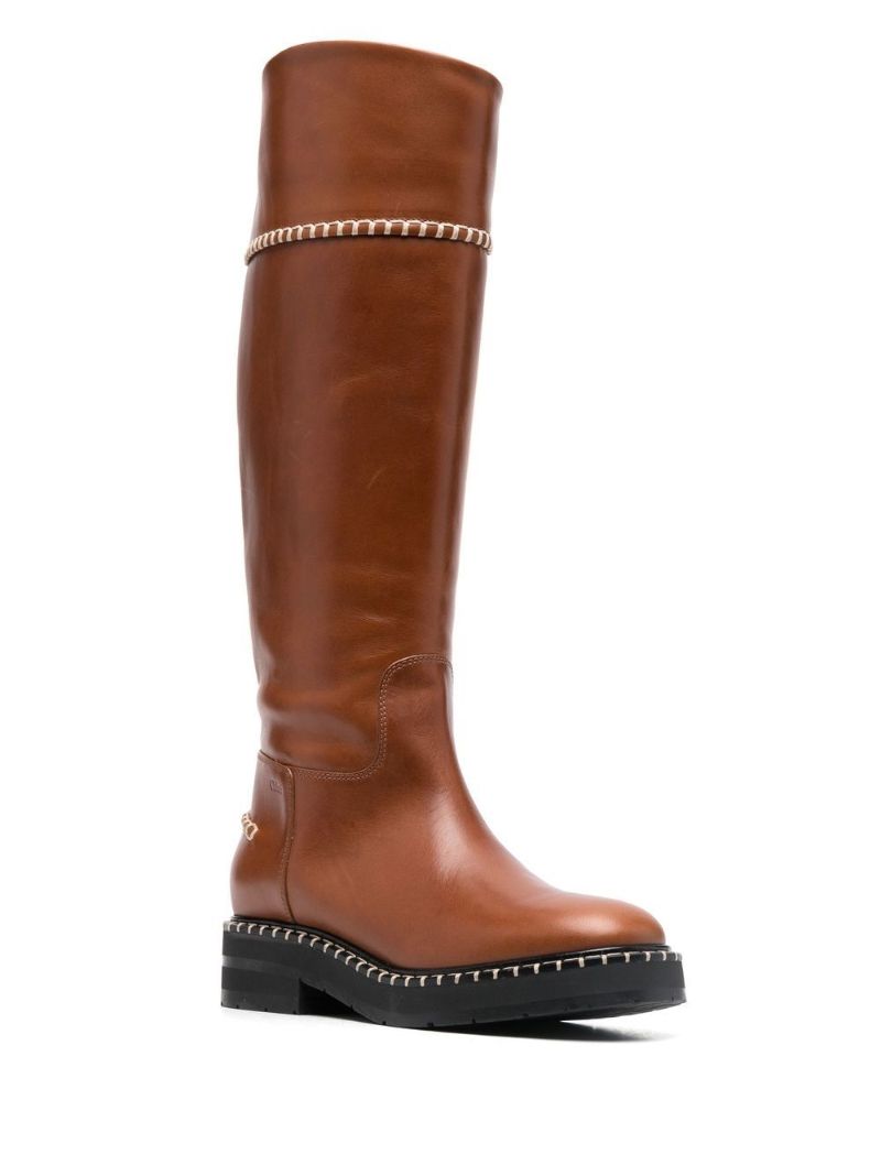 Brown Knee-high Leather Boots