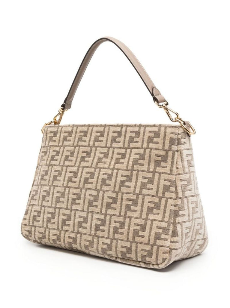 Neutral OÃ¢â_x0082_¬â_x0084_¢lock Monogram Jacquard Shoulder Bag