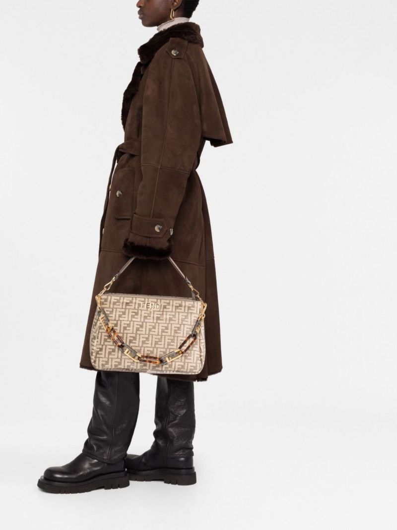 Neutral OÃ¢â_x0082_¬â_x0084_¢lock Monogram Jacquard Shoulder Bag