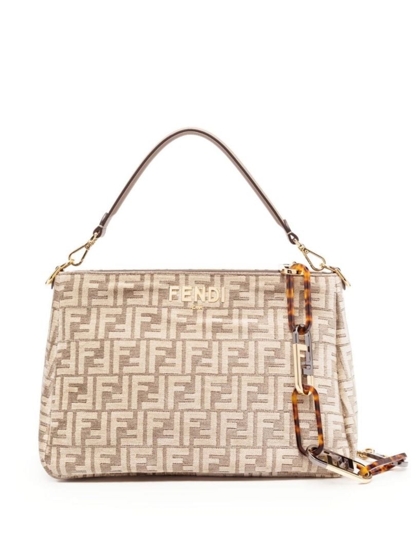 Neutral OÃ¢â_x0082_¬â_x0084_¢lock Monogram Jacquard Shoulder Bag