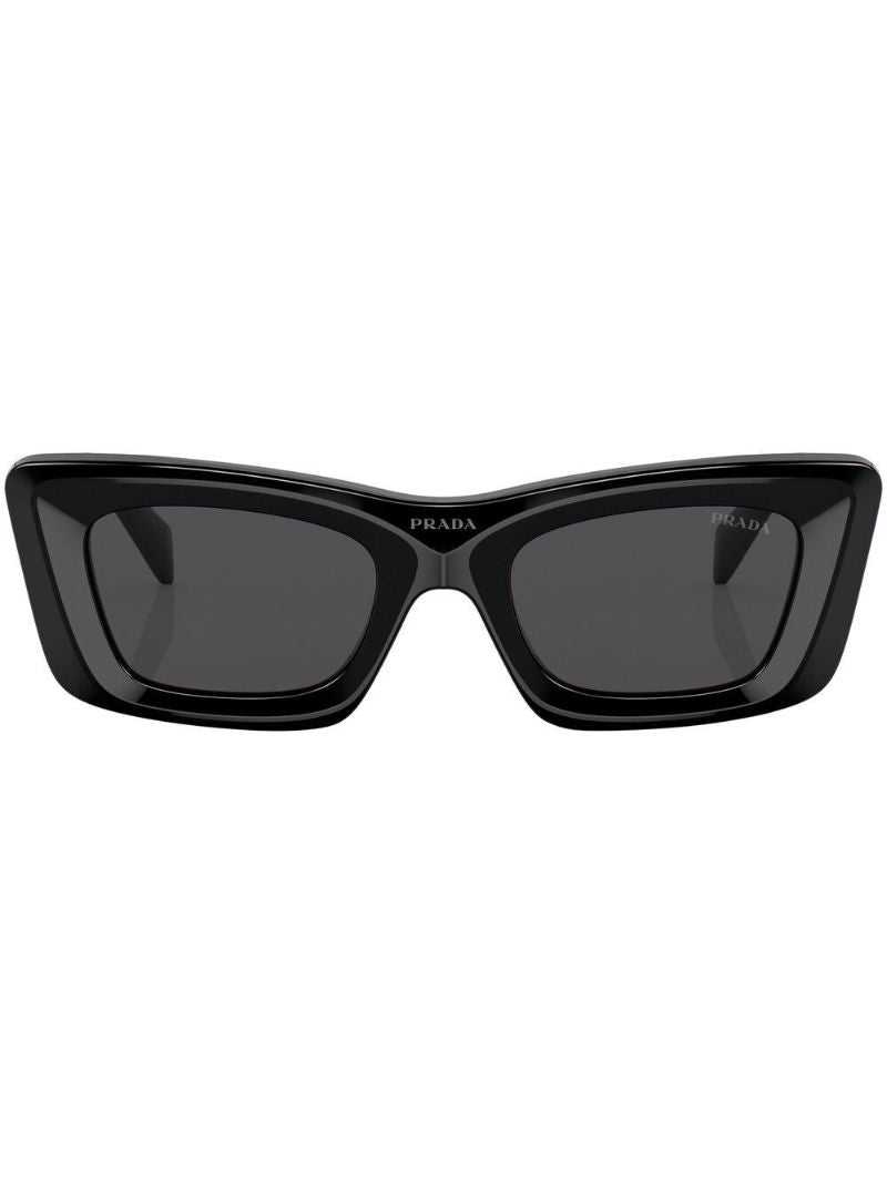 Black Logo-plaque Rectangle Frame Sunglasses