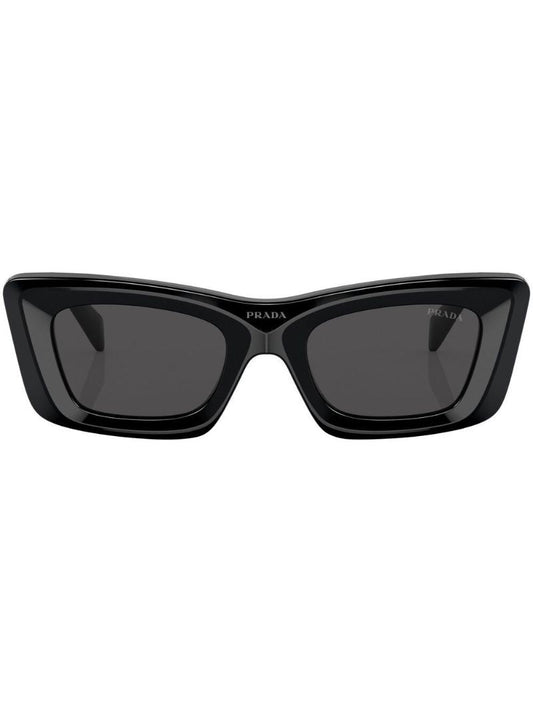 Black Logo-plaque Rectangle Frame Sunglasses