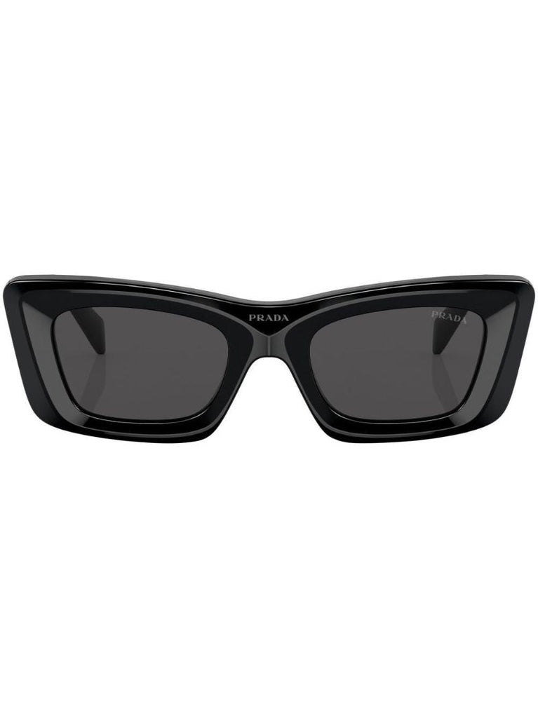 Black Logo-plaque Rectangle Frame Sunglasses