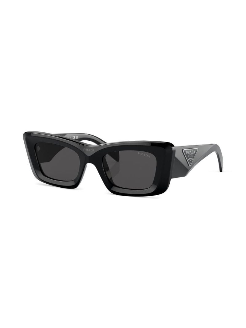 Black Logo-plaque Rectangle Frame Sunglasses