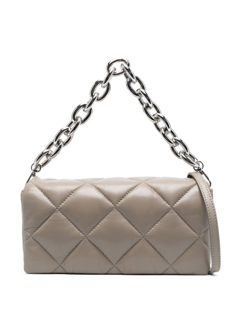 Neutral Hera Quilted Leather Shoulder Bag