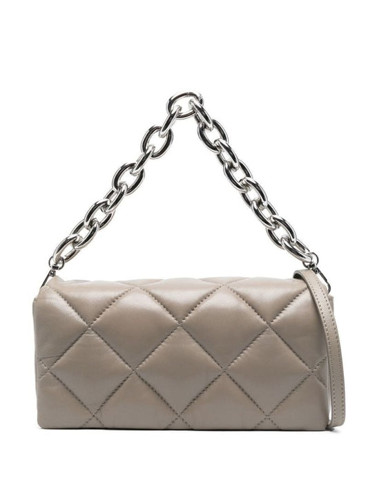 Neutral Hera Quilted Leather Shoulder Bag