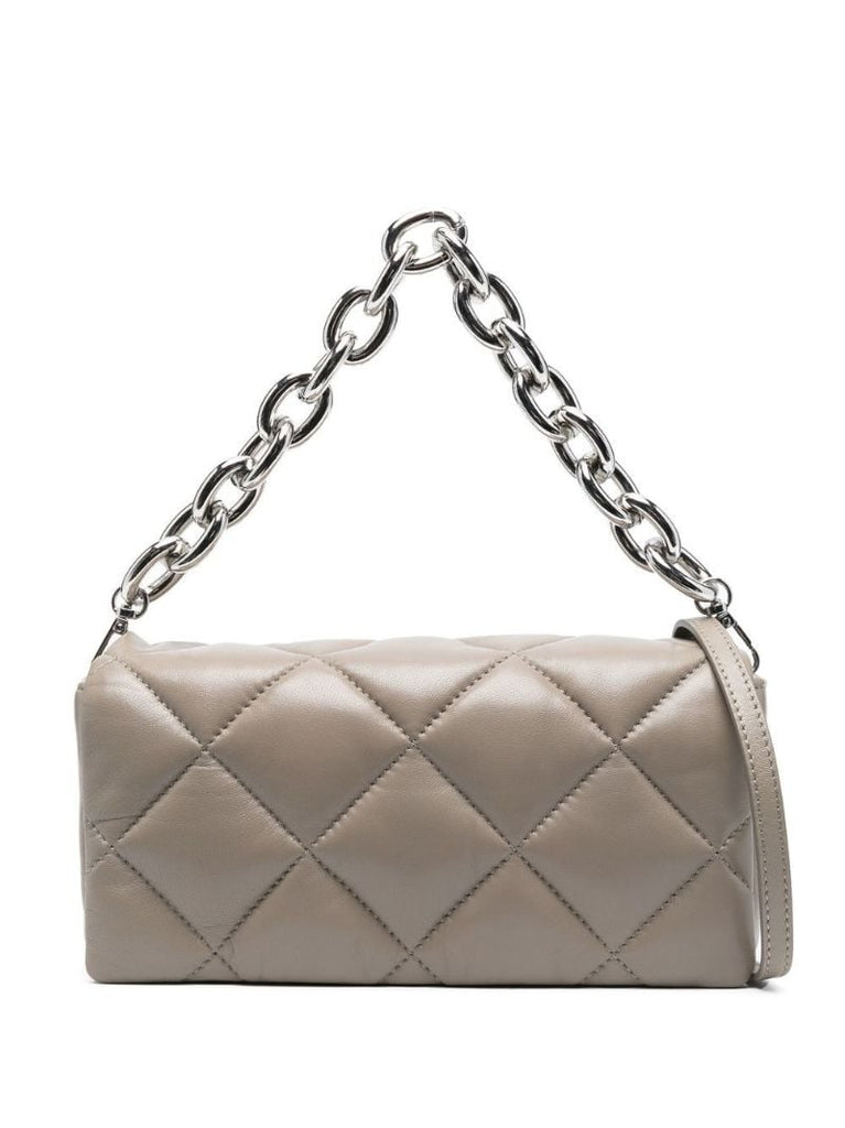 Neutral Hera Quilted Leather Shoulder Bag