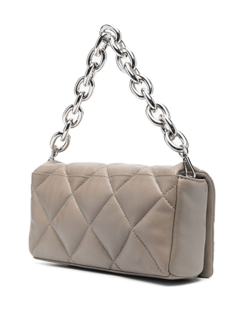 Neutral Hera Quilted Leather Shoulder Bag