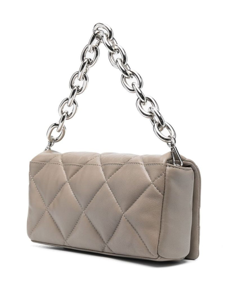 Neutral Hera Quilted Leather Shoulder Bag