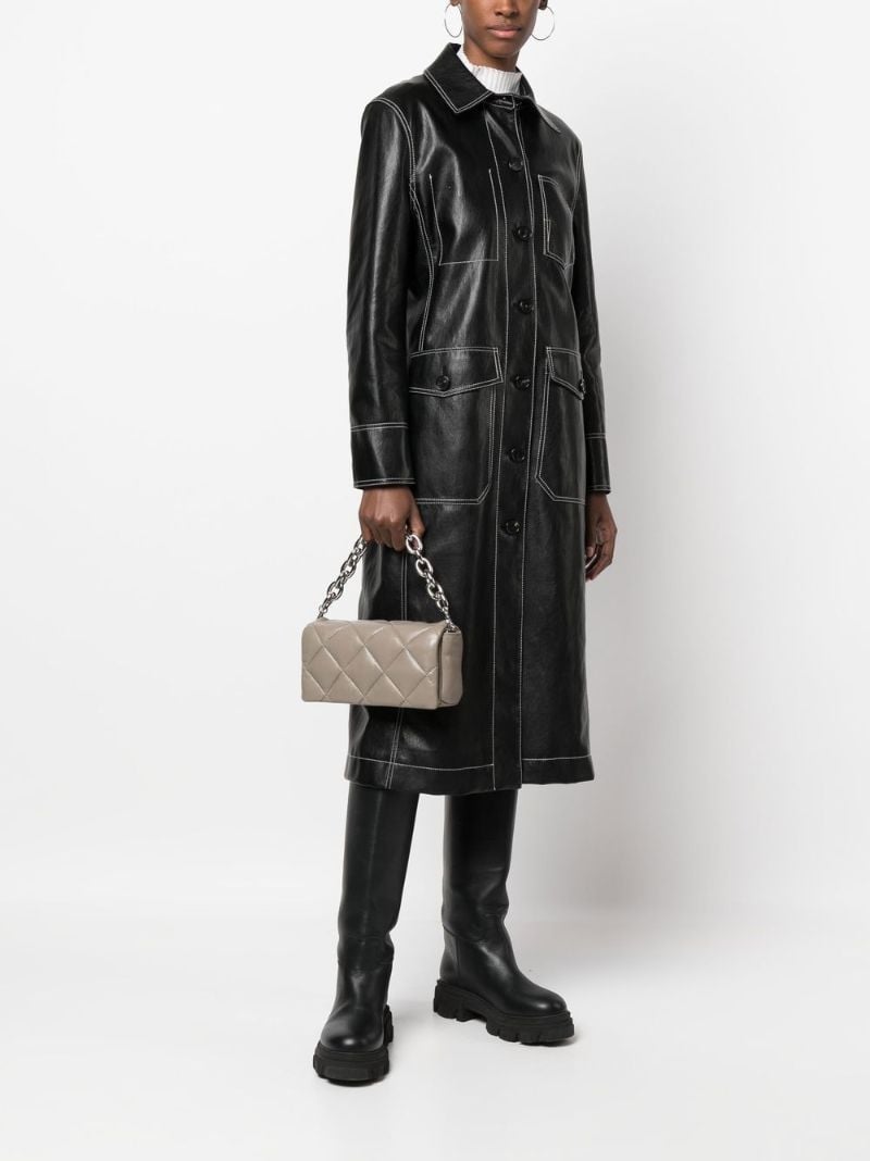 Neutral Hera Quilted Leather Shoulder Bag