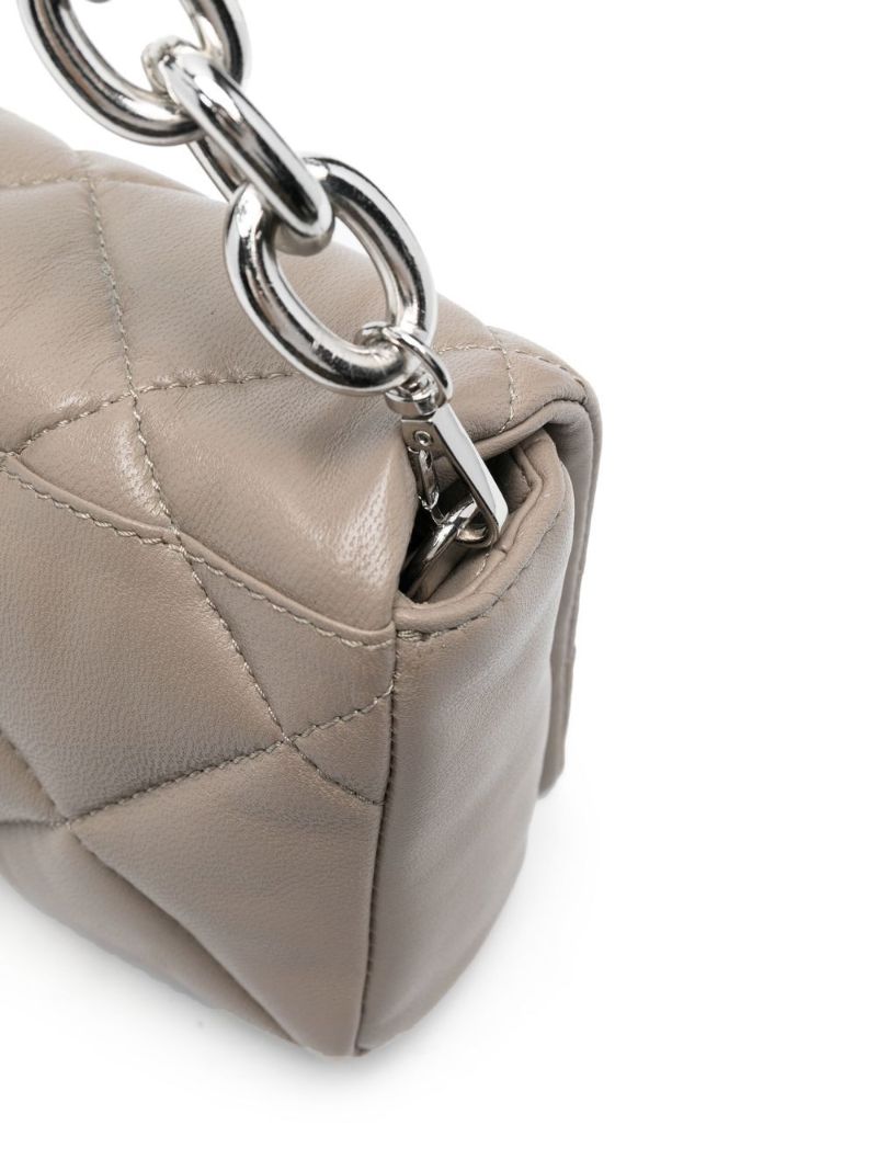 Neutral Hera Quilted Leather Shoulder Bag