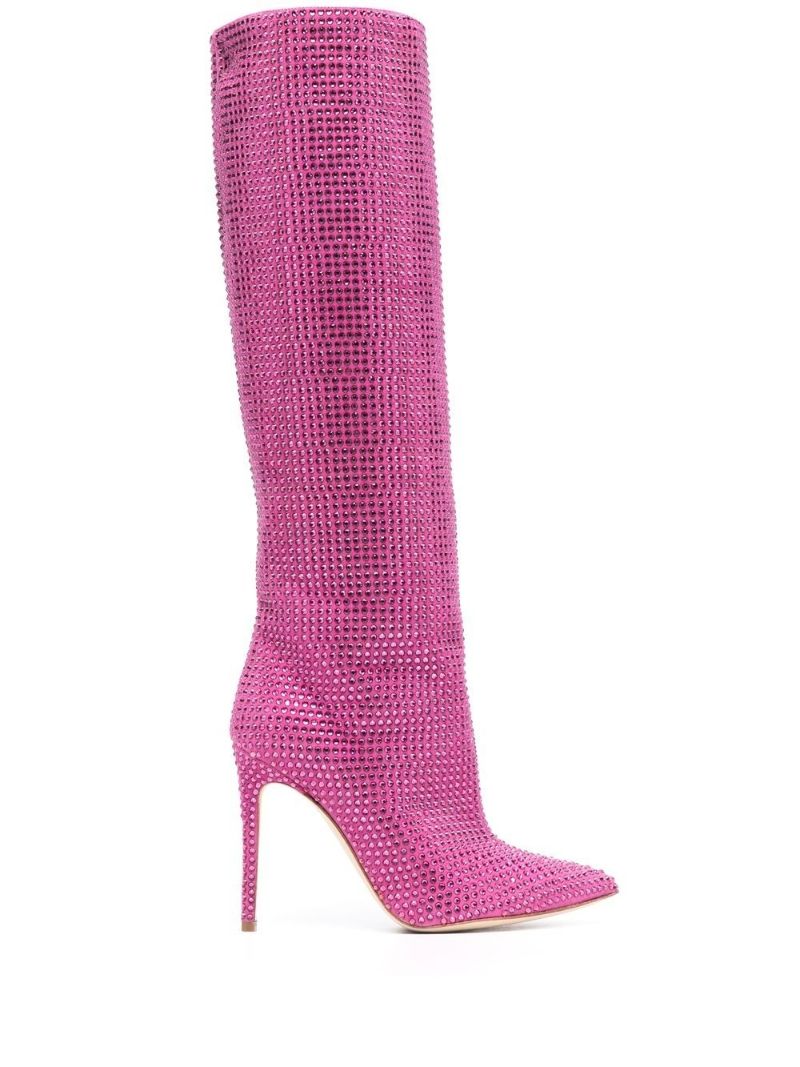 Pink Holly 105 Crystal Knee-high Boots