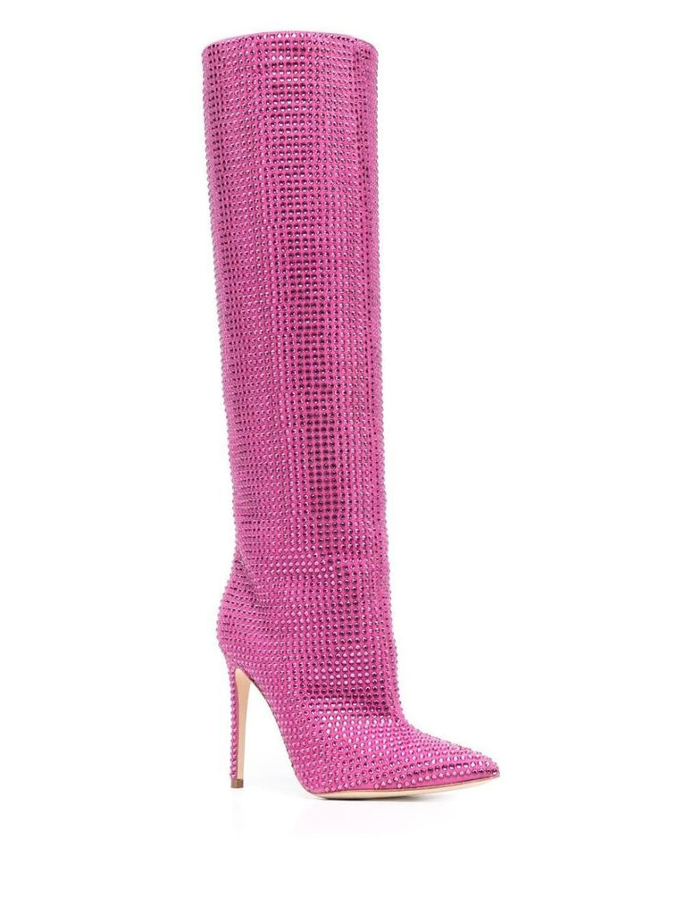 Pink Holly 105 Crystal Knee-high Boots