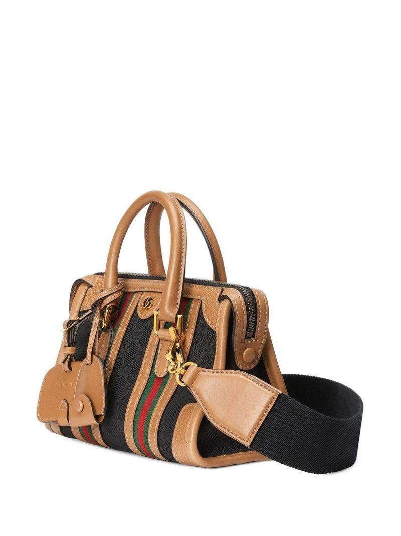 Black Mini Canvas Top Handle Bag