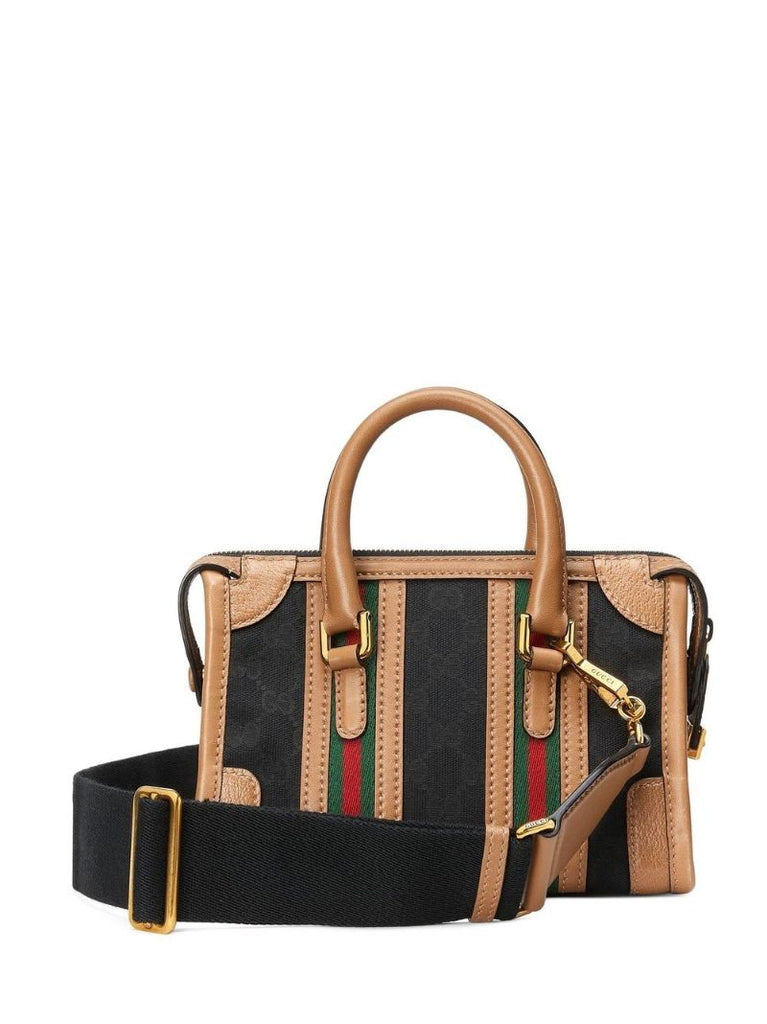 Black Mini Canvas Top Handle Bag