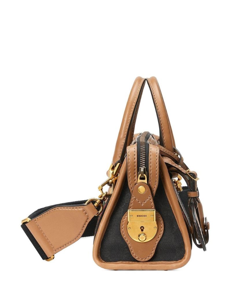 Black Mini Canvas Top Handle Bag