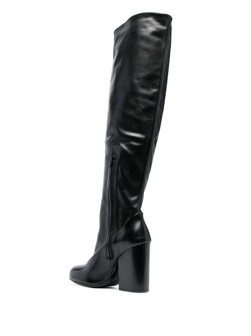 Black 100 Knee-high Leather Boots