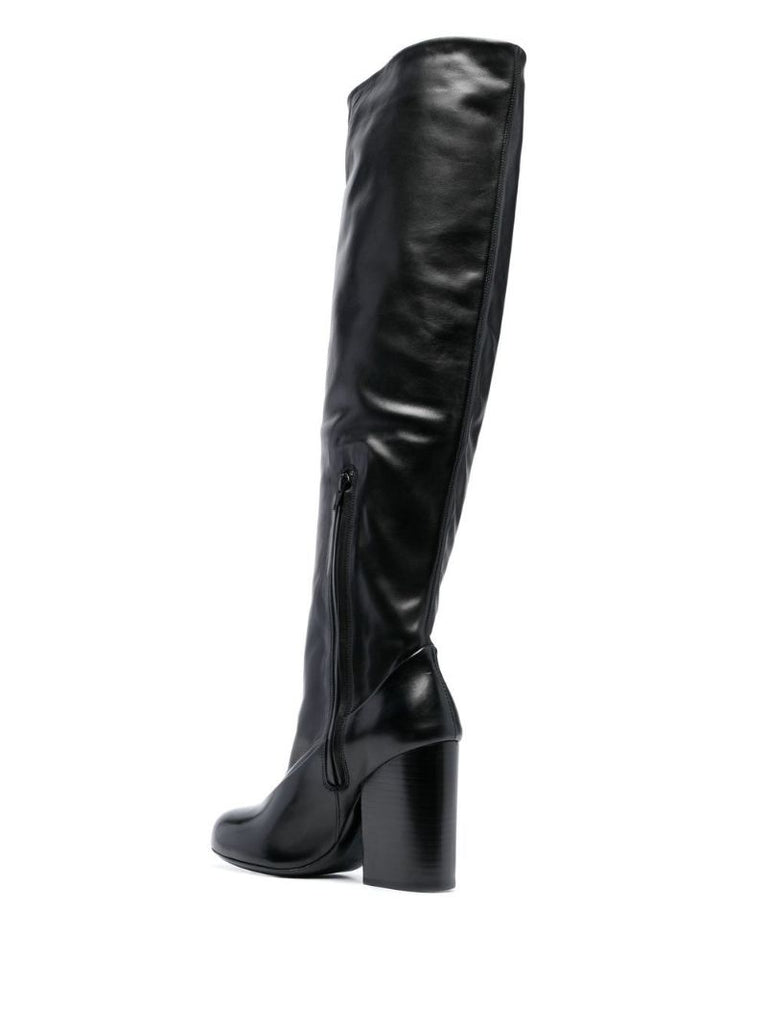 Black 100 Knee-high Leather Boots