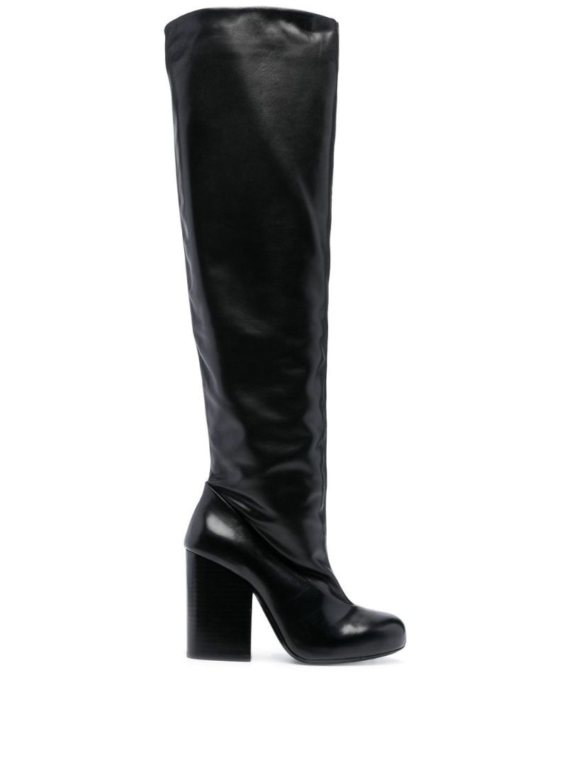 Black 100 Knee-high Leather Boots