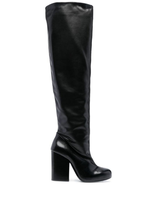 Black 100 Knee-high Leather Boots
