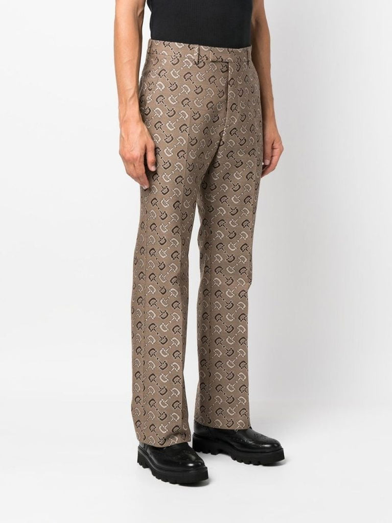 Brown Maxi Horsebit Tailored Trousers