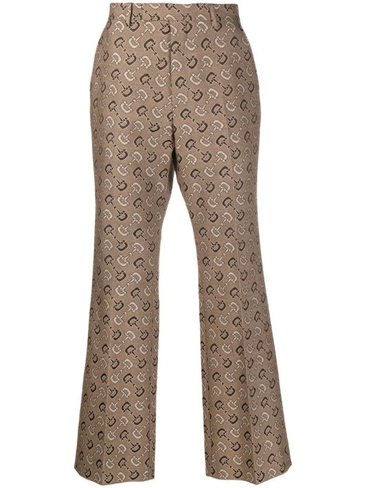 Brown Maxi Horsebit Tailored Trousers