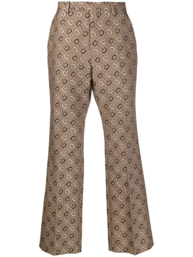 Brown Maxi Horsebit Tailored Trousers