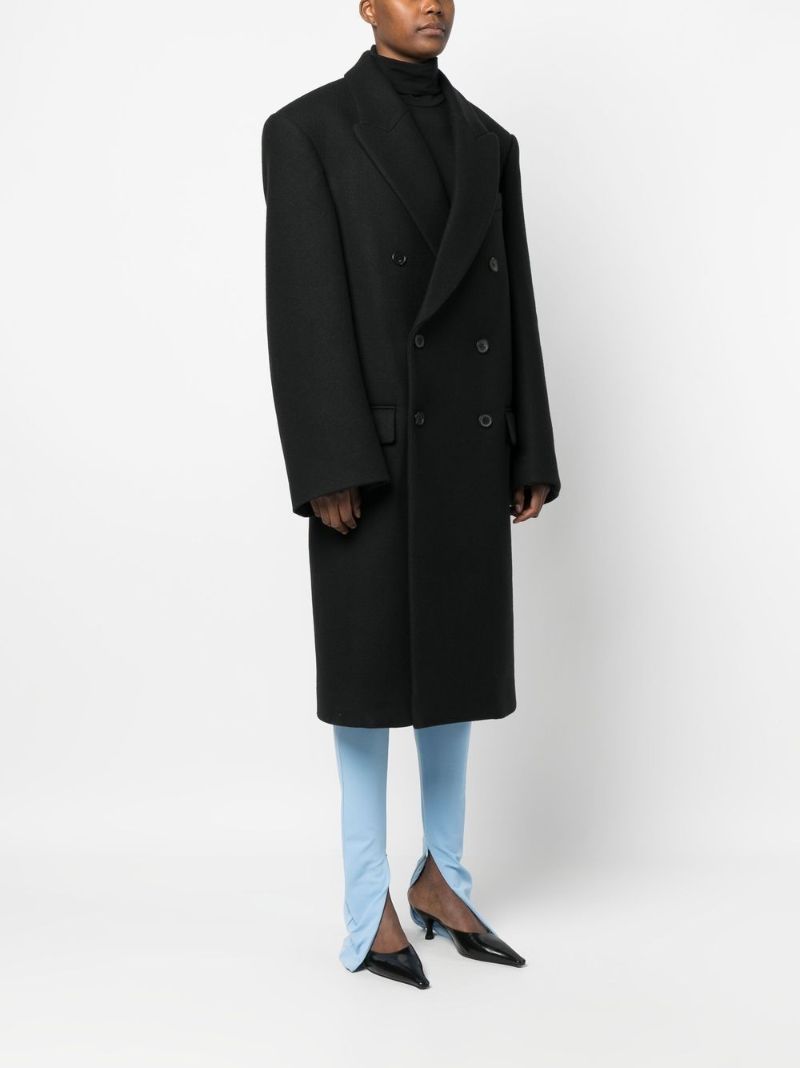 X Hailey Bieber Black Wool Coat