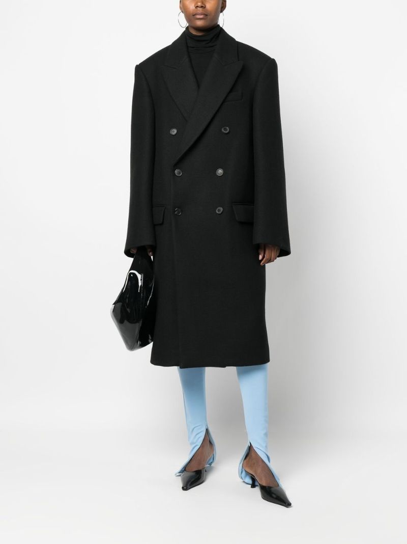 X Hailey Bieber Black Wool Coat