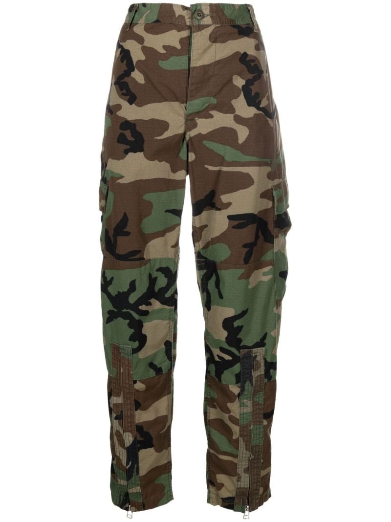 Green Camouflage-print Cargo Trousers
