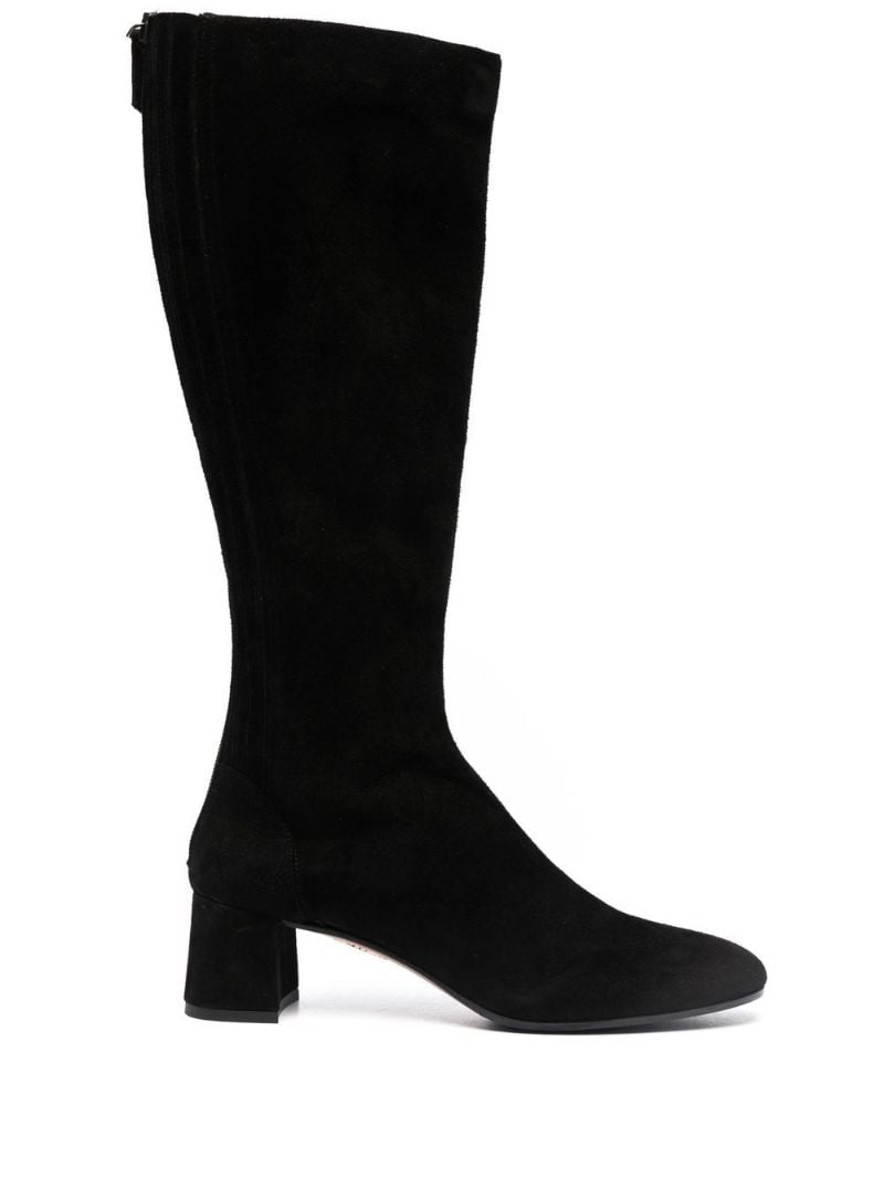 Black 55 Leather Knee-high Boots
