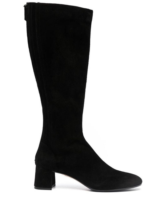 Black 55 Leather Knee-high Boots