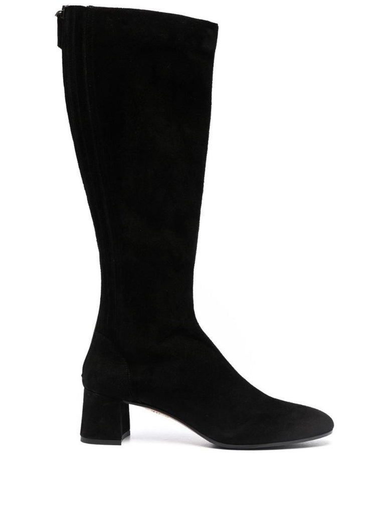 Black 55 Leather Knee-high Boots