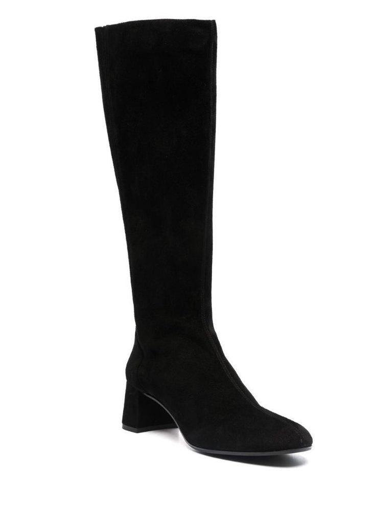 Black 55 Leather Knee-high Boots