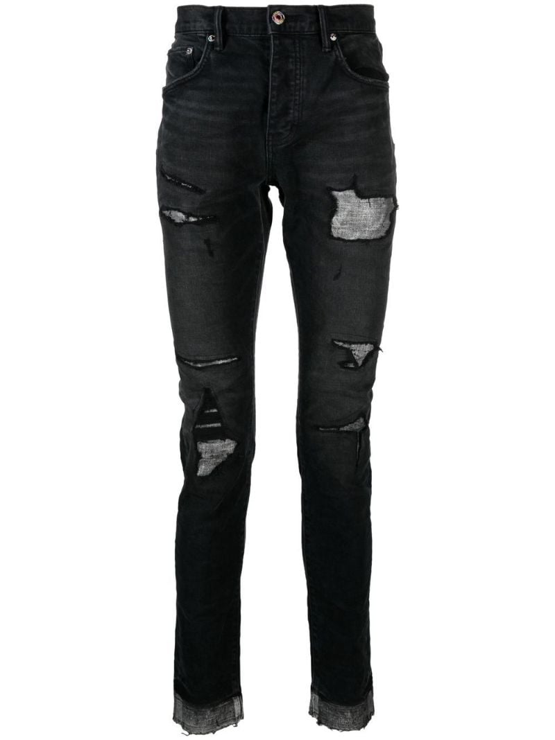 Black Distressed Slim-fit Jeans
